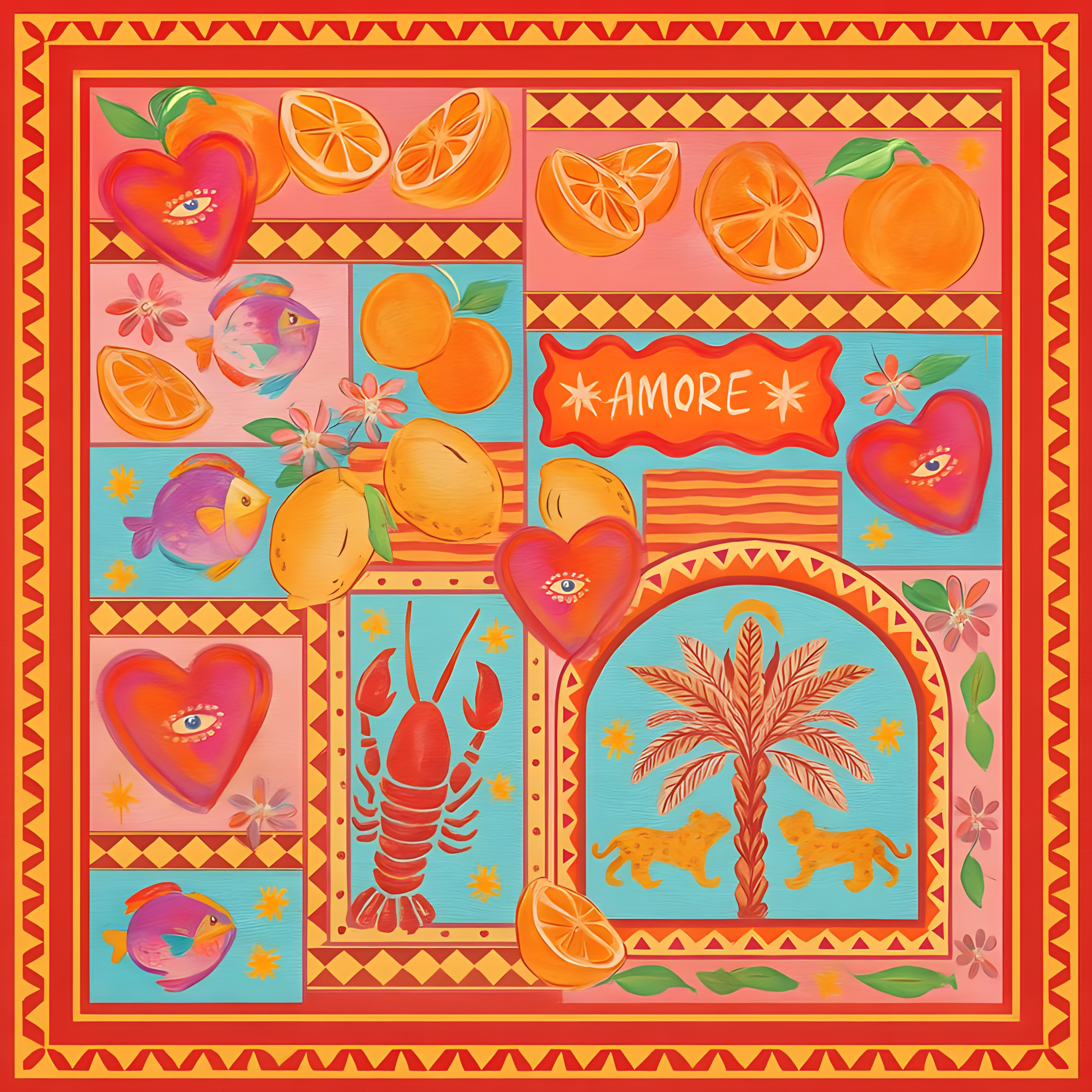 Amore Orange Scarf