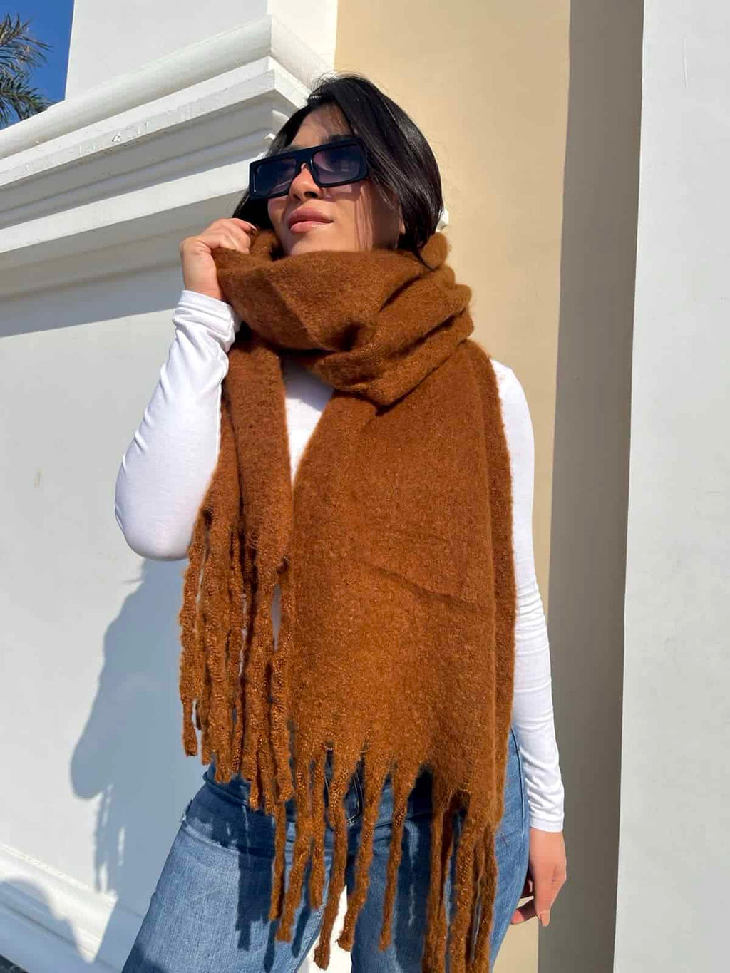 Chocolate Brown Wool Scarf