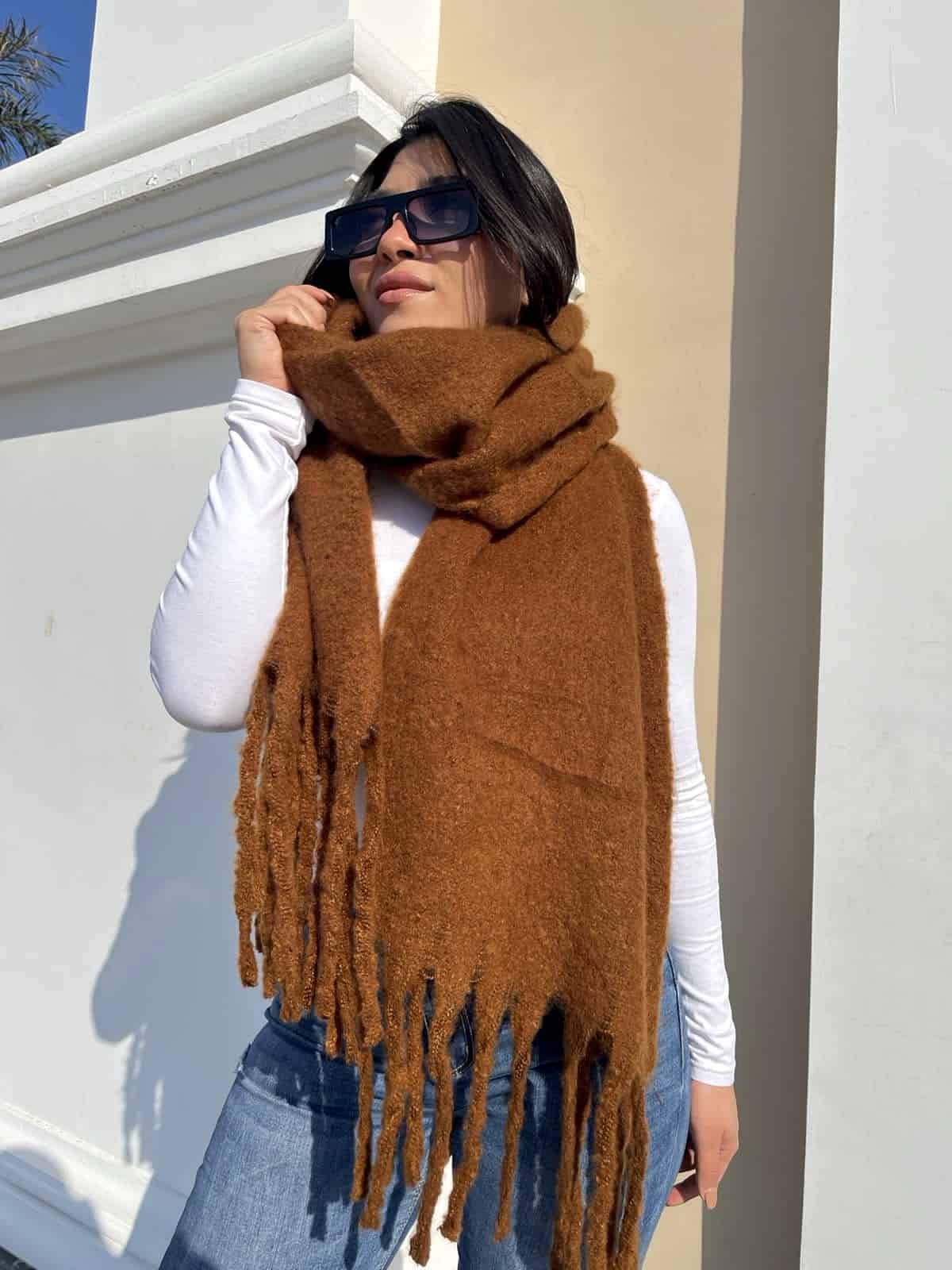Chocolate Brown Wool Scarf