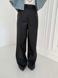 Leather wide leg Pants