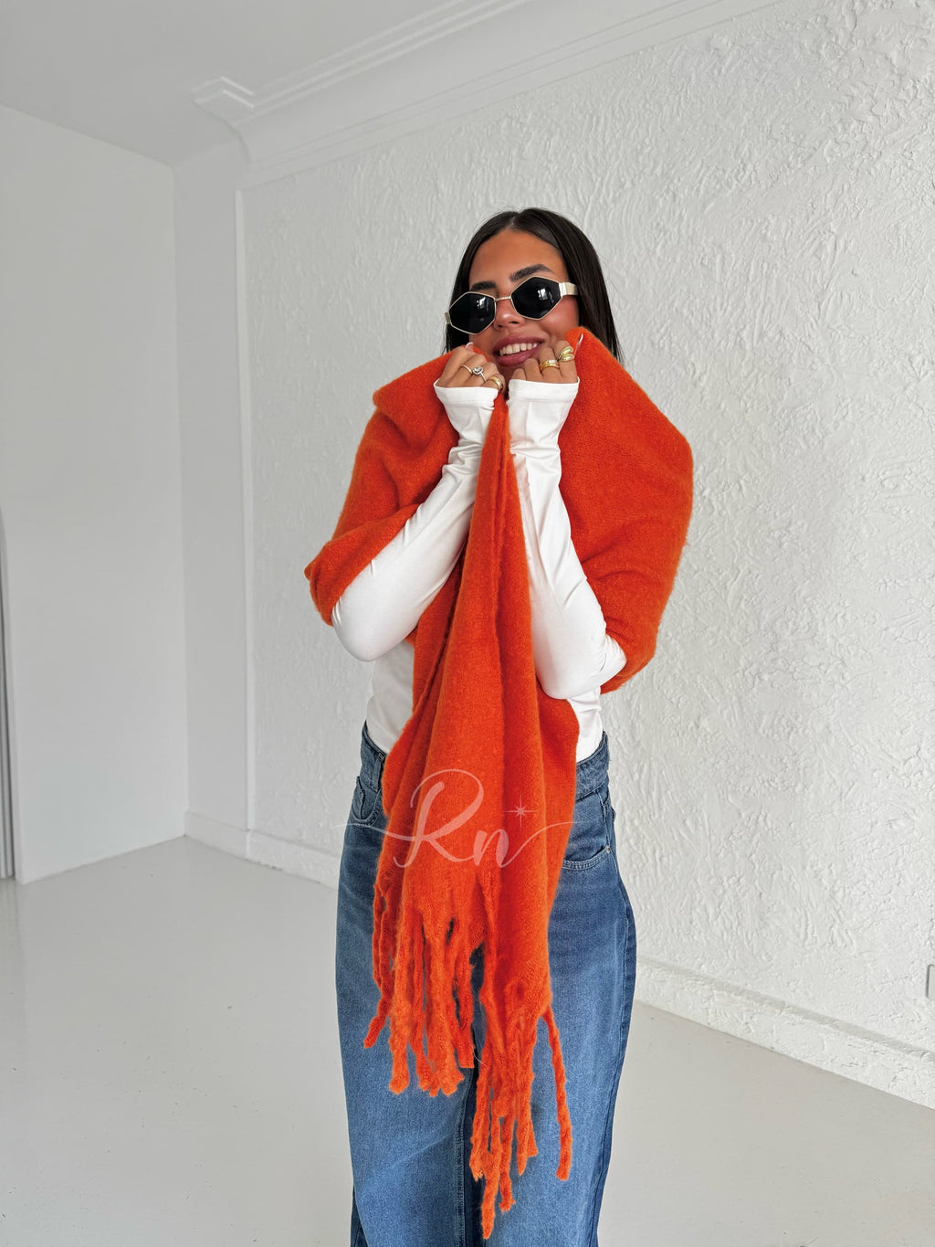 Orange Wool Scarf