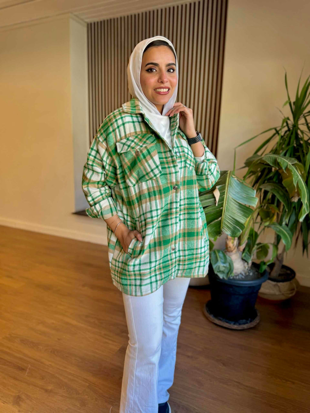 Oversized flannel shirts (Green)