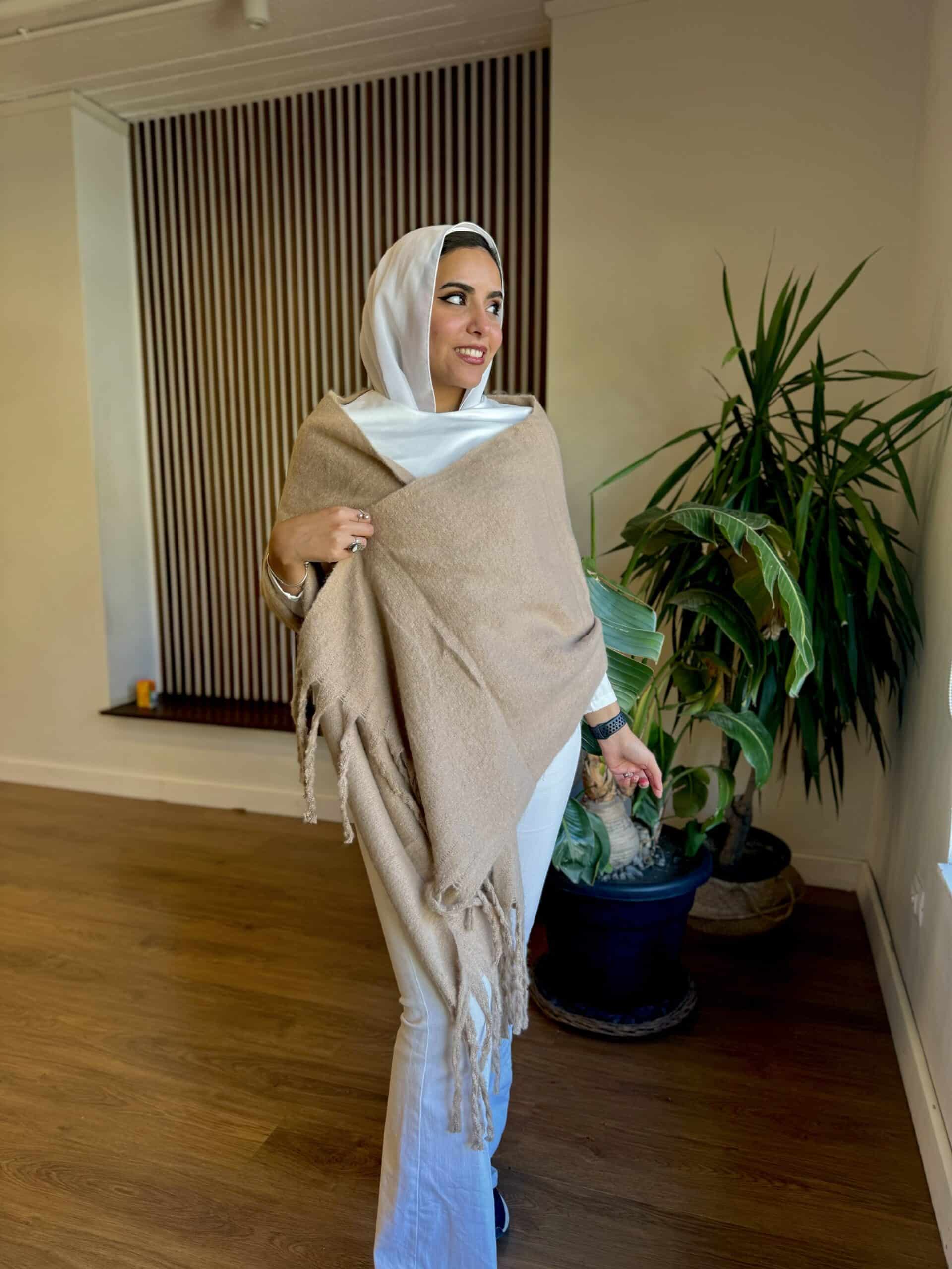 Light Coffee Wool Scarf