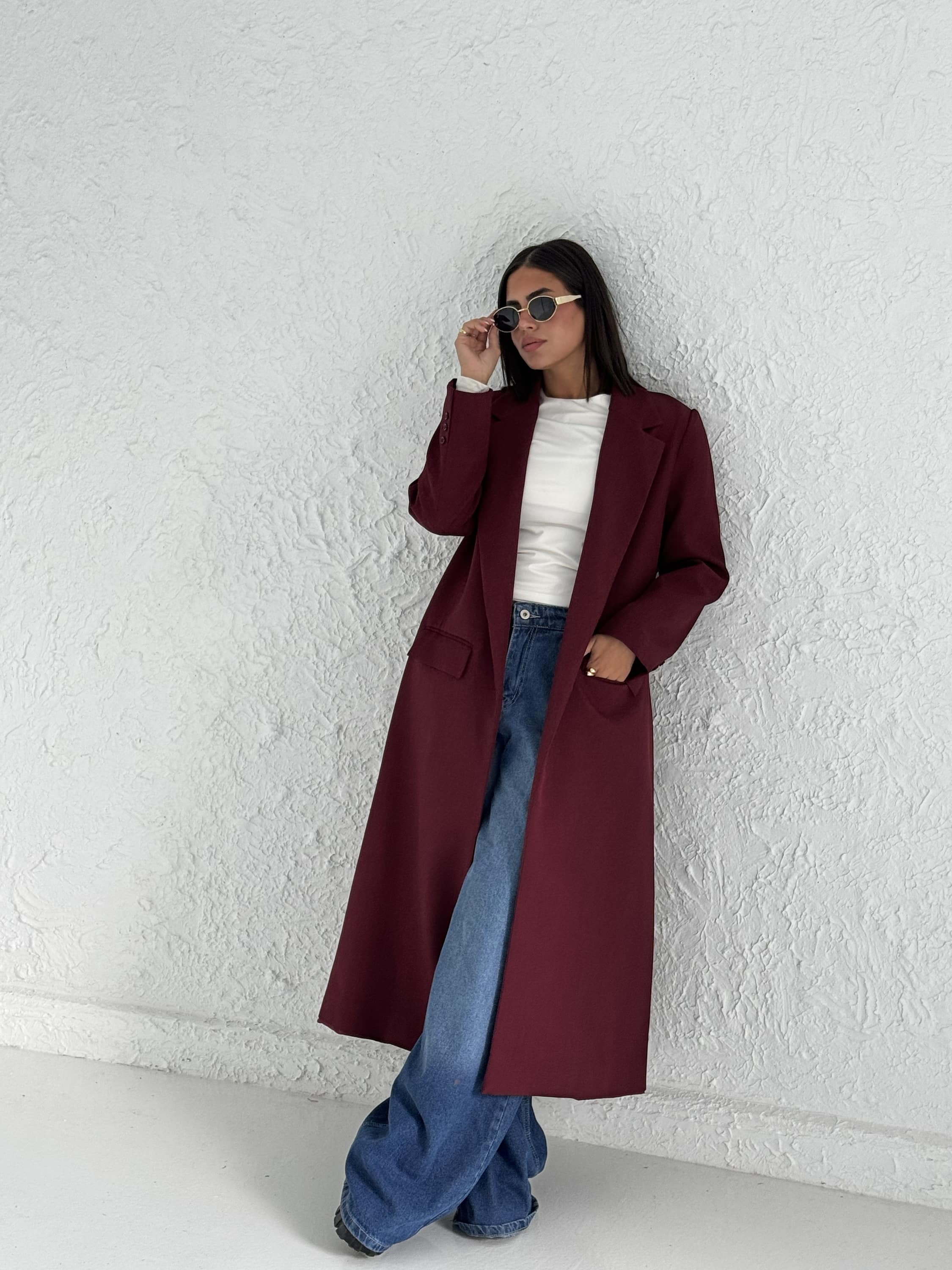 Long Coat Burgundy