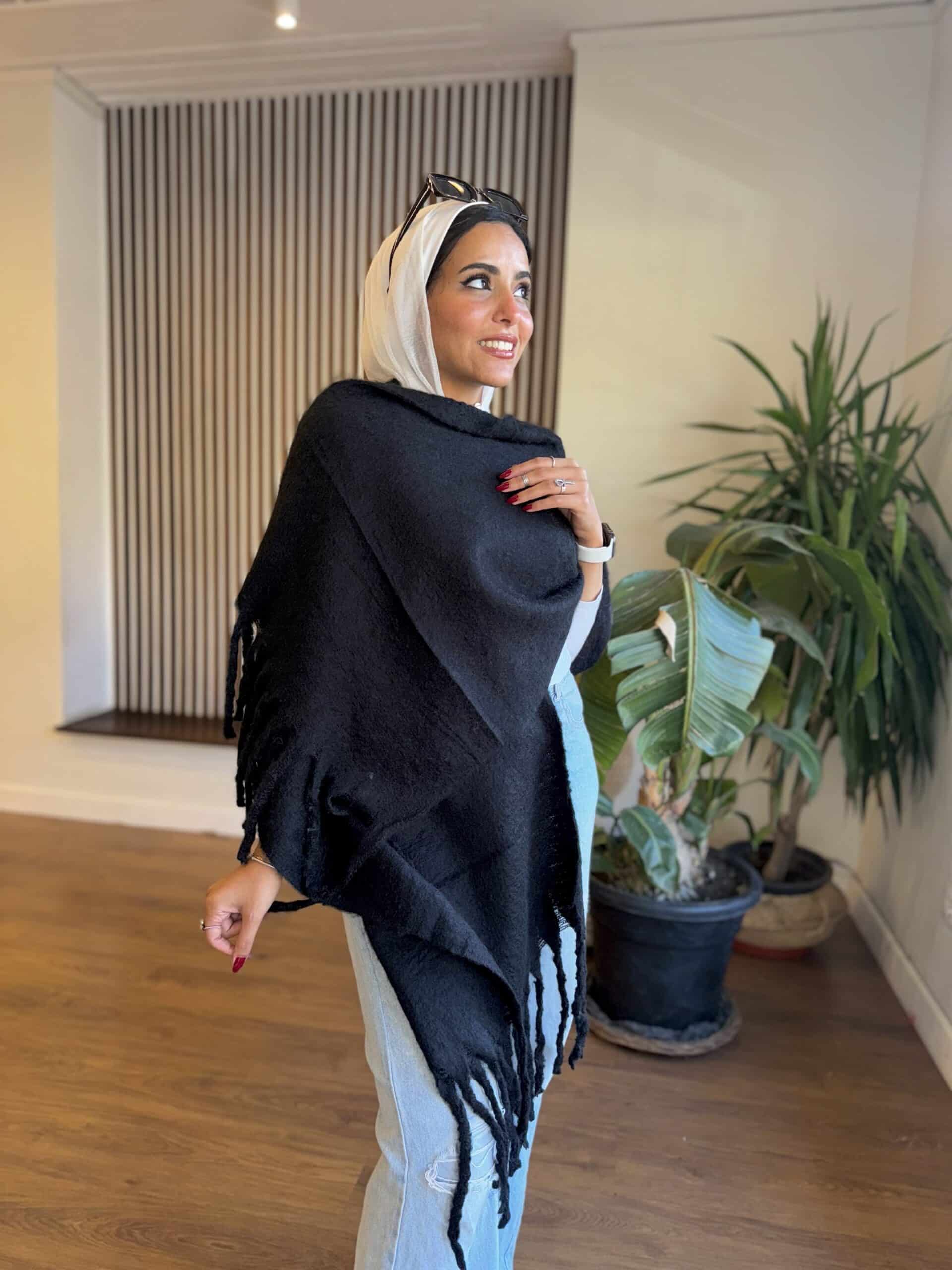 Black Wool Scarf