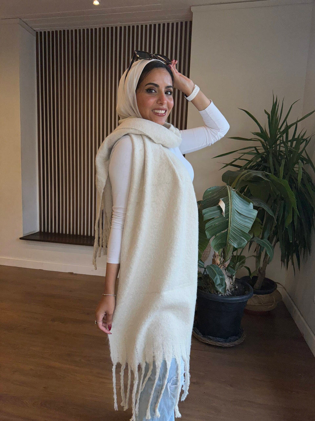 Light Beige Wool Scarf