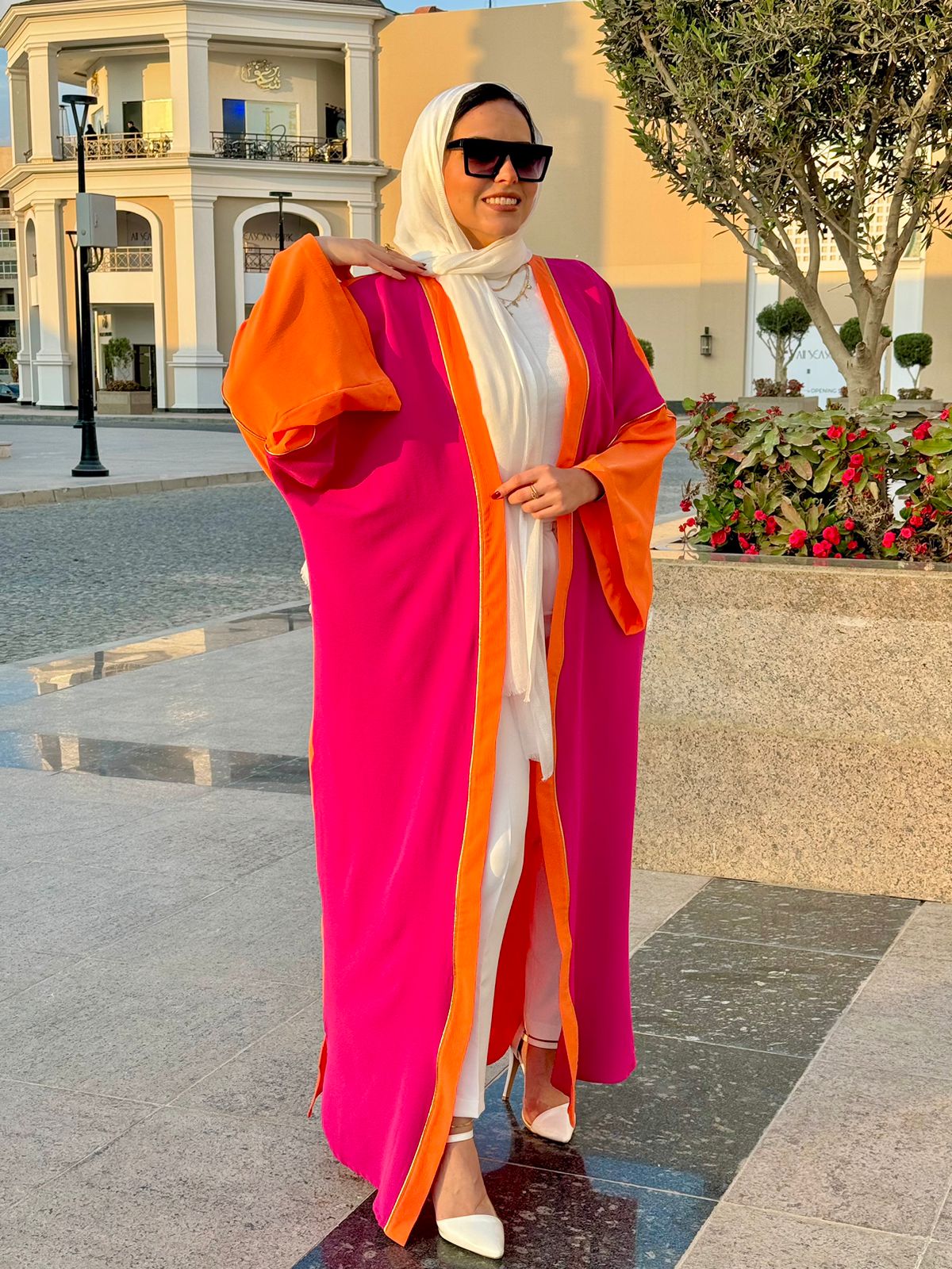 Orange X fuchsia Kaftan