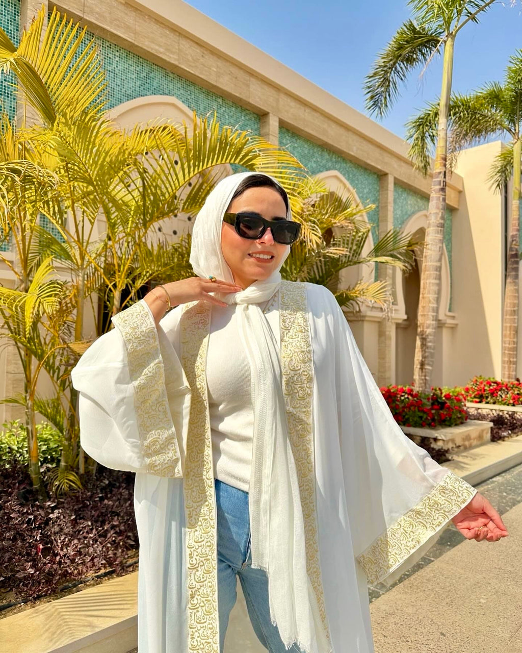 White chiffon kaftan