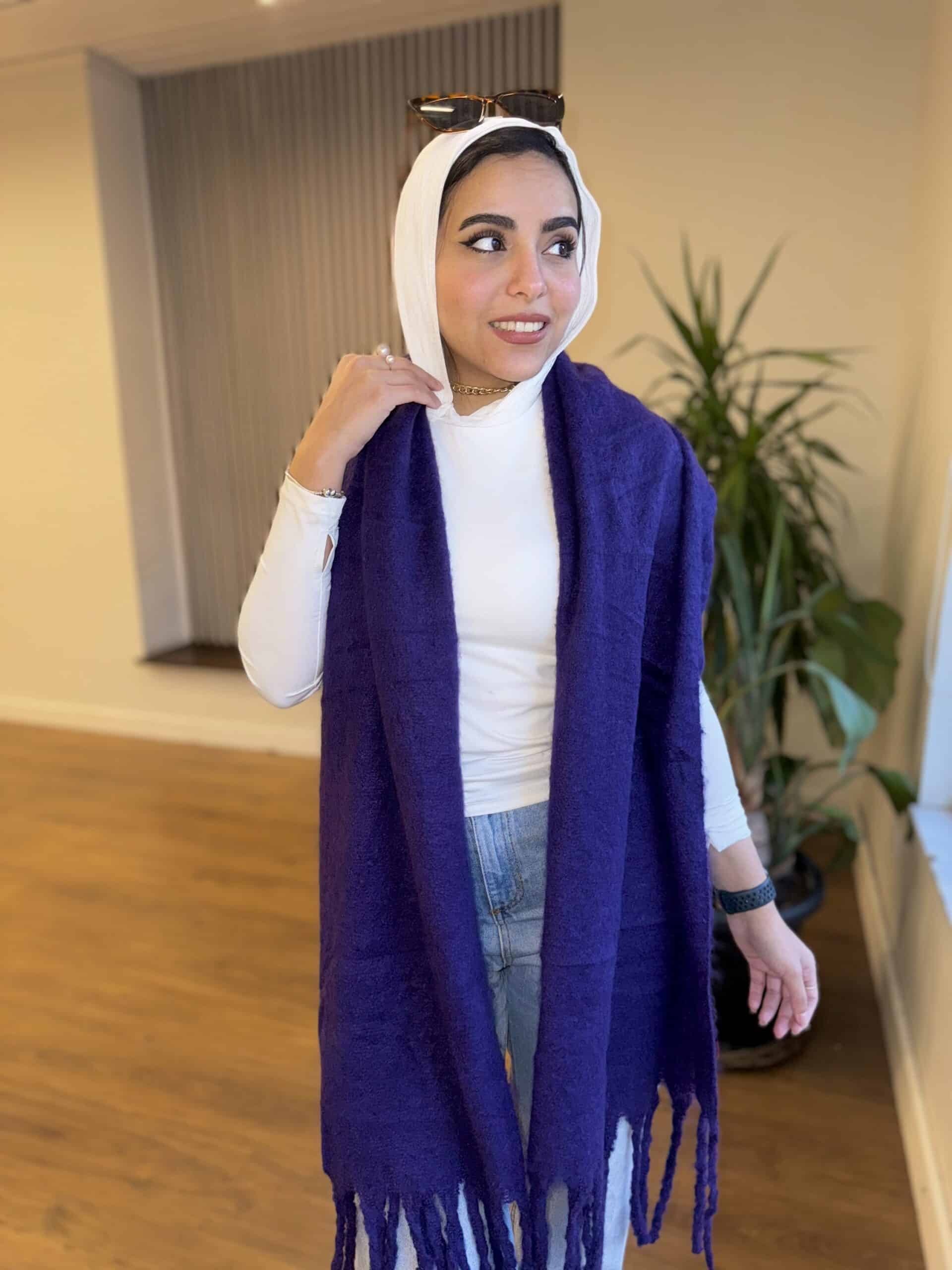 Dark Purple Wool Scarf