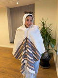 Striped Beige Wool Shawl