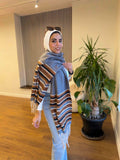Striped Grey Wool Shawl