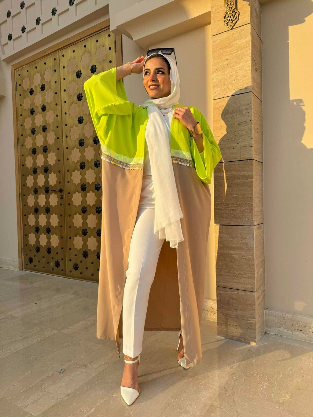 Lemon Mint X Beige Kaftan