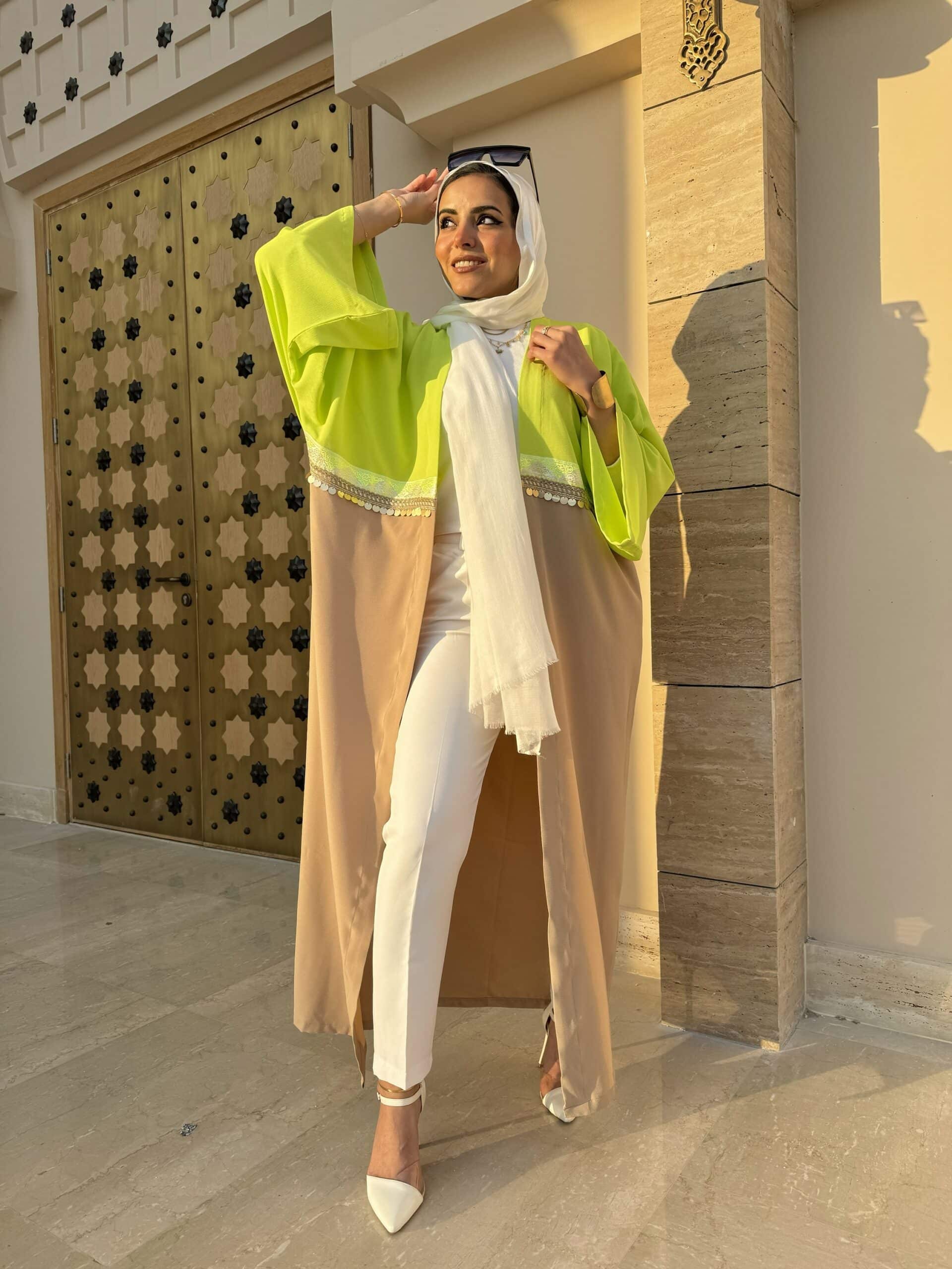 Lemon Mint X Beige Kaftan