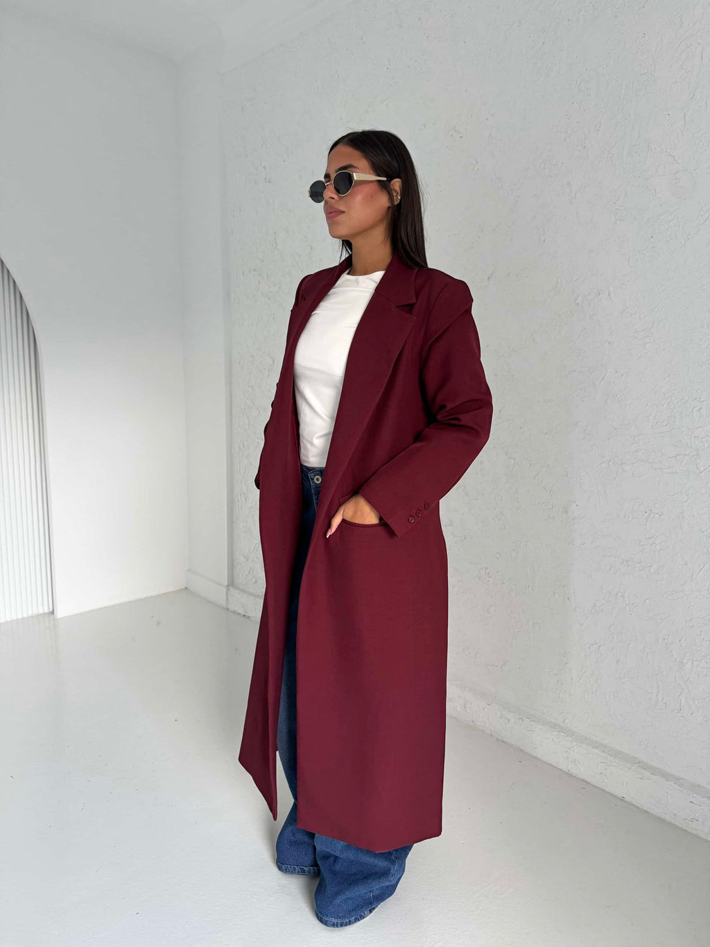 Long Coat Burgundy