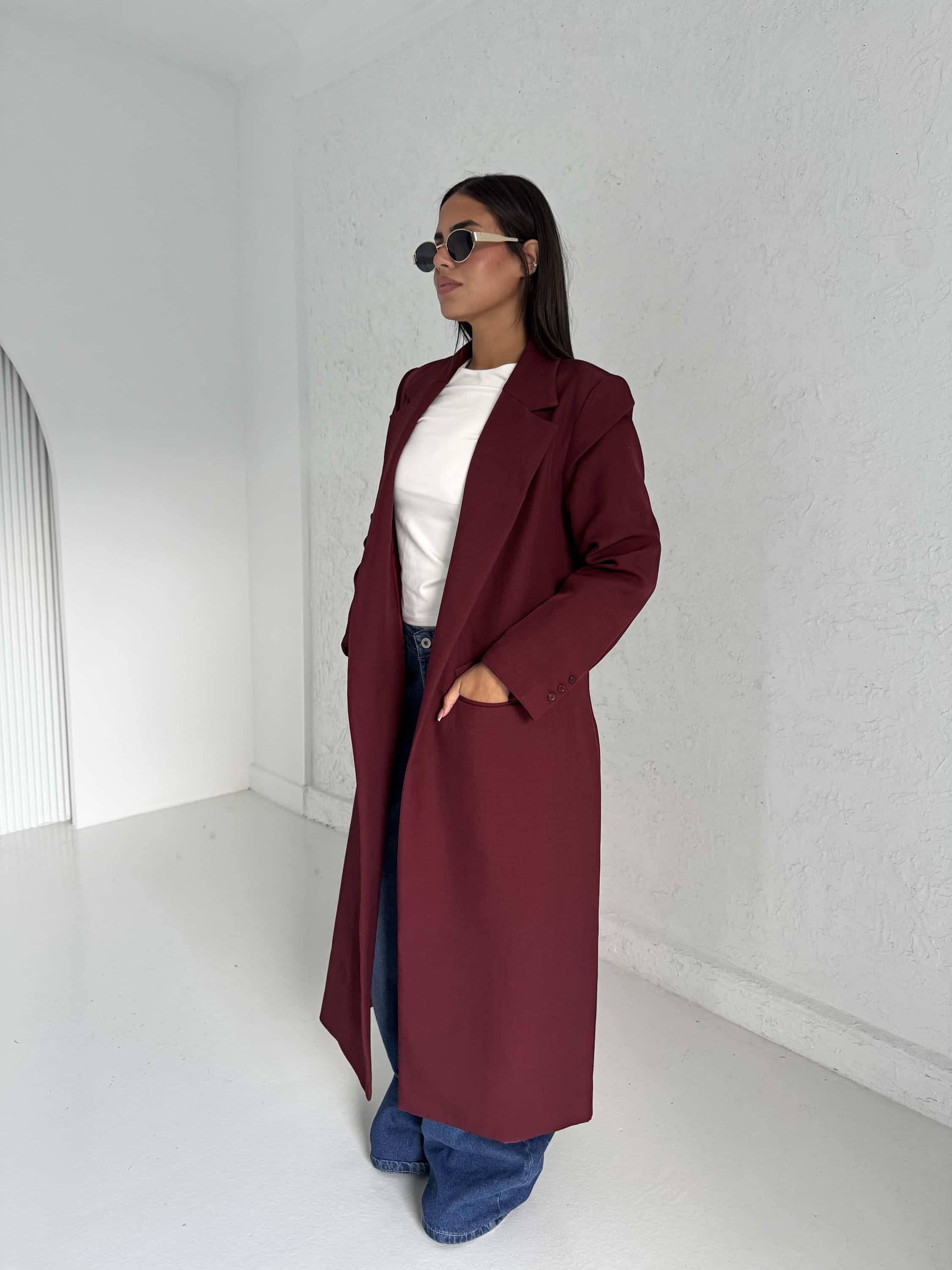 Long Coat Burgundy