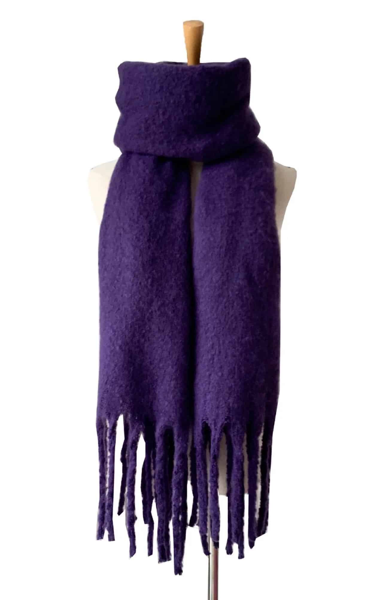 Dark Purple Wool Scarf