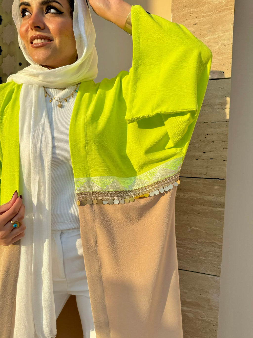 Lemon Mint X Beige Kaftan
