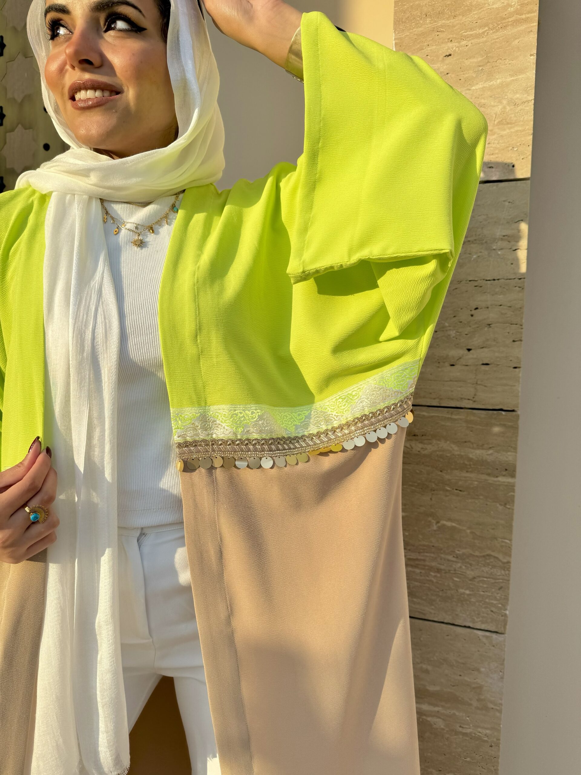 Lemon Mint X Beige Kaftan