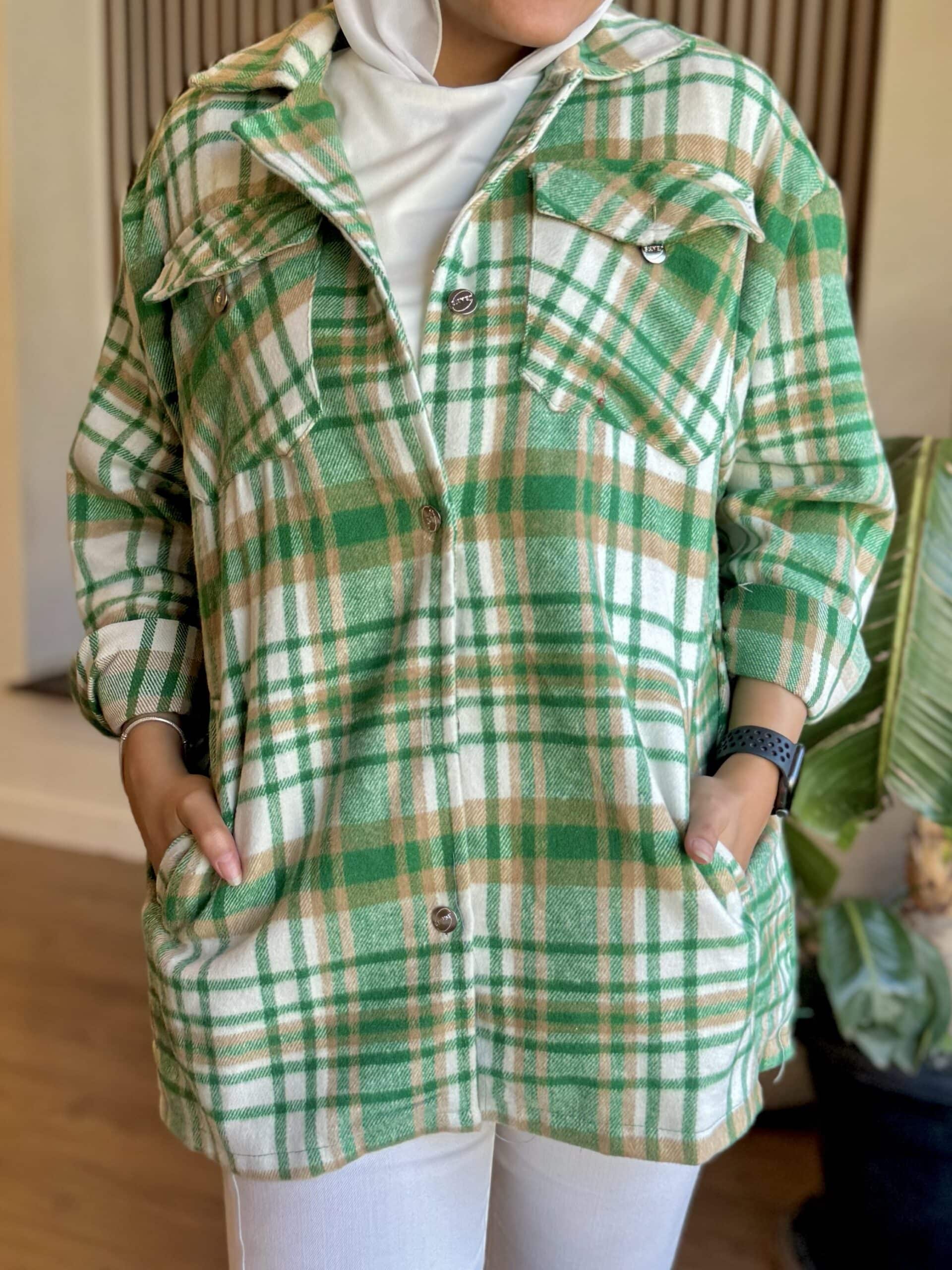Oversized flannel shirts (Green)