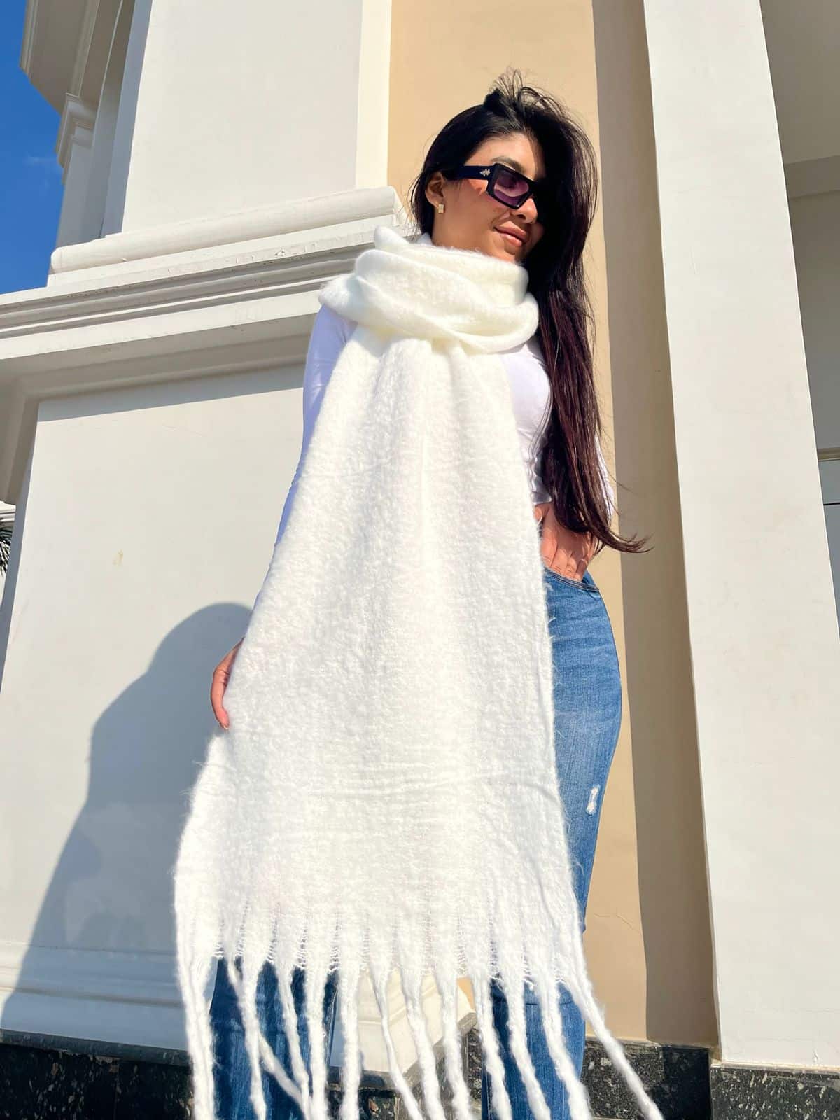 Off- White Wool Scarf