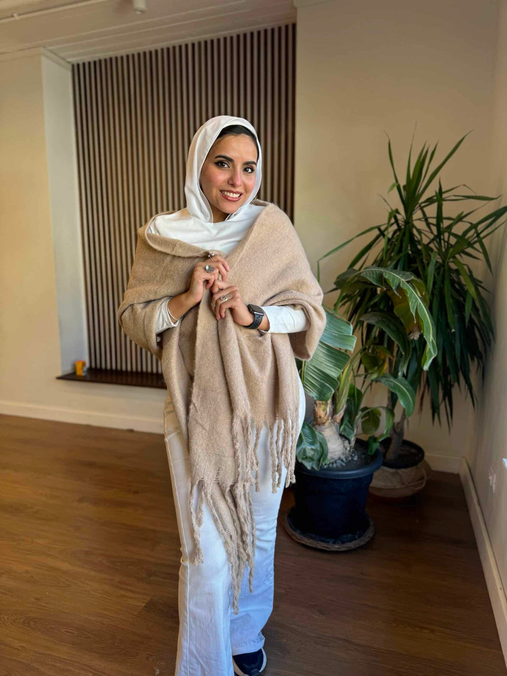 Light Coffee Wool Scarf