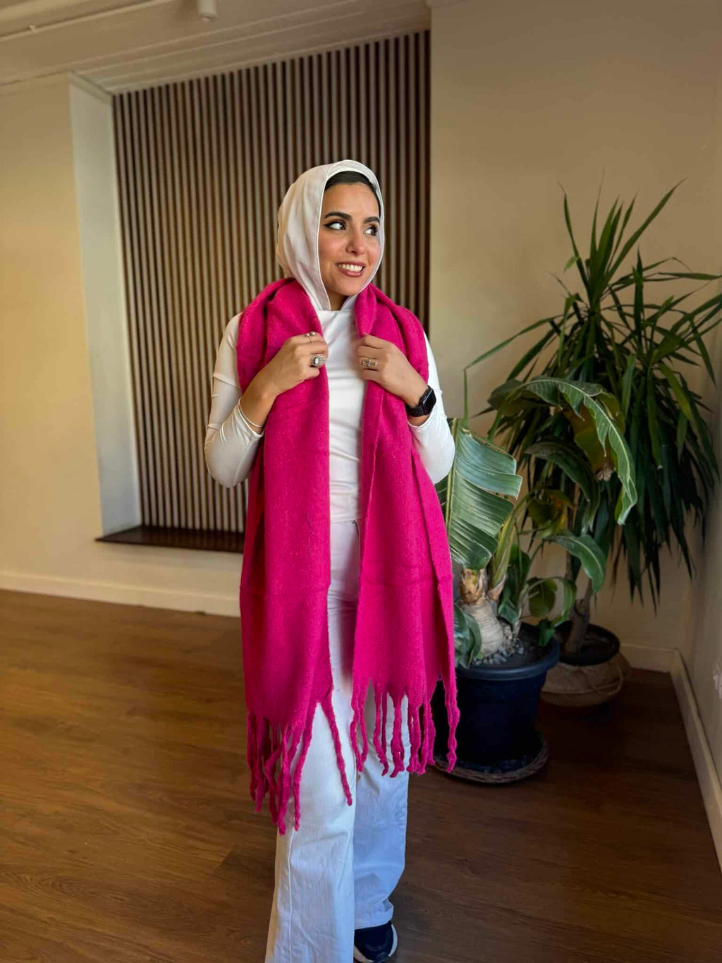 Fuchsia Wool Scarf