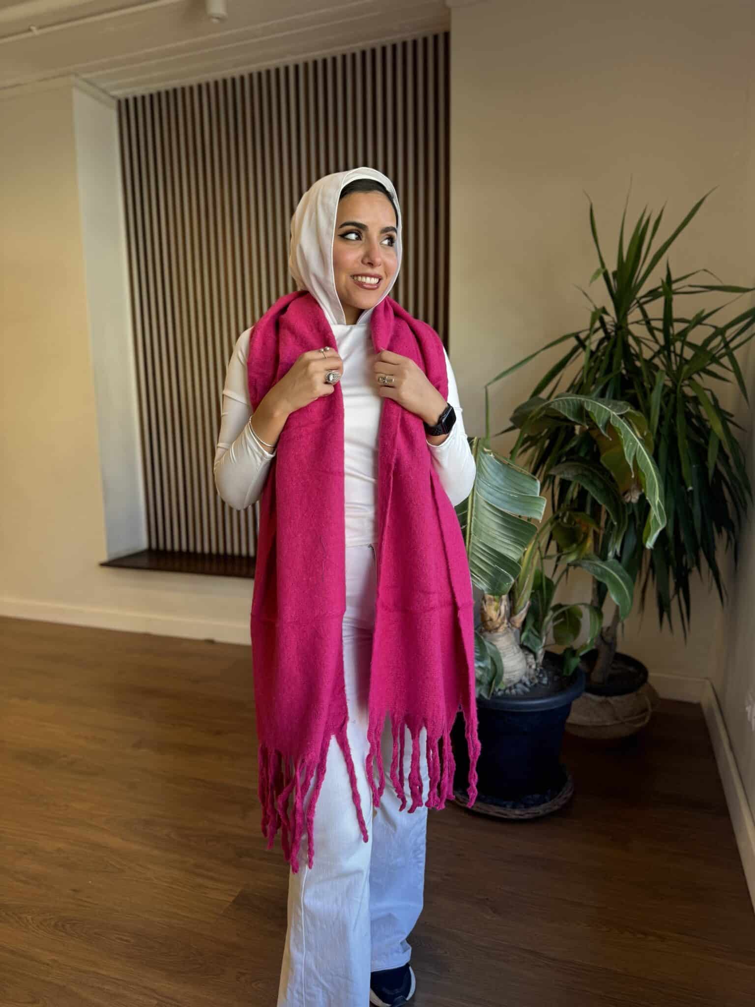 Fuchsia Wool Scarf