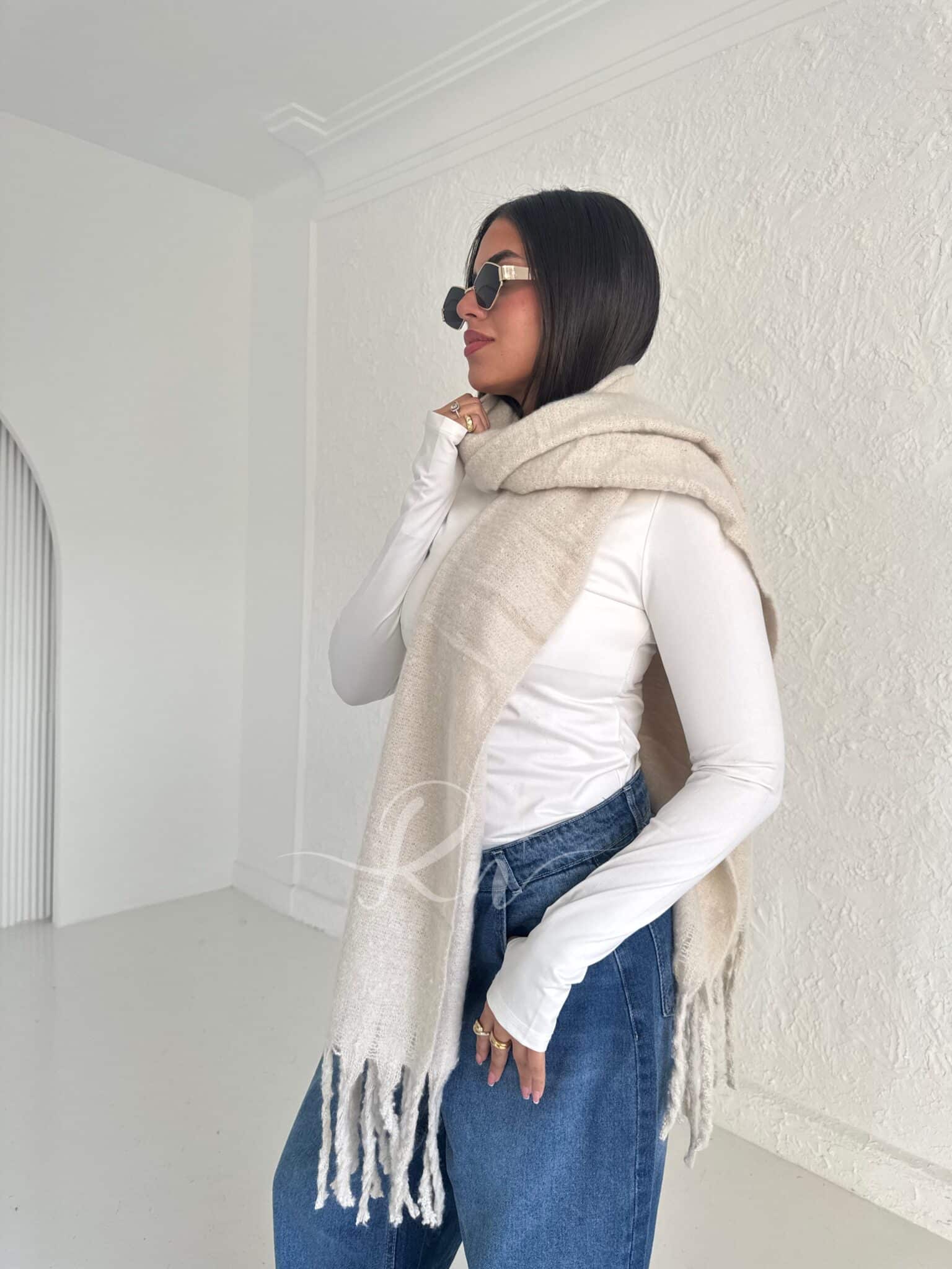 Light Beige Wool Scarf