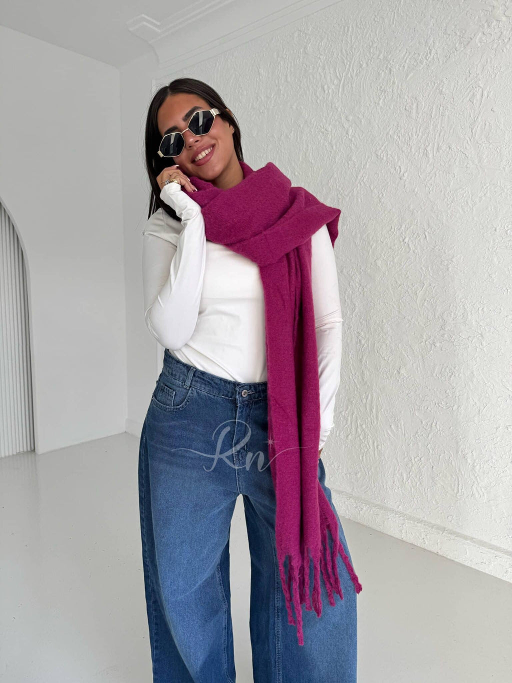 Hot Purple Wool Scarf