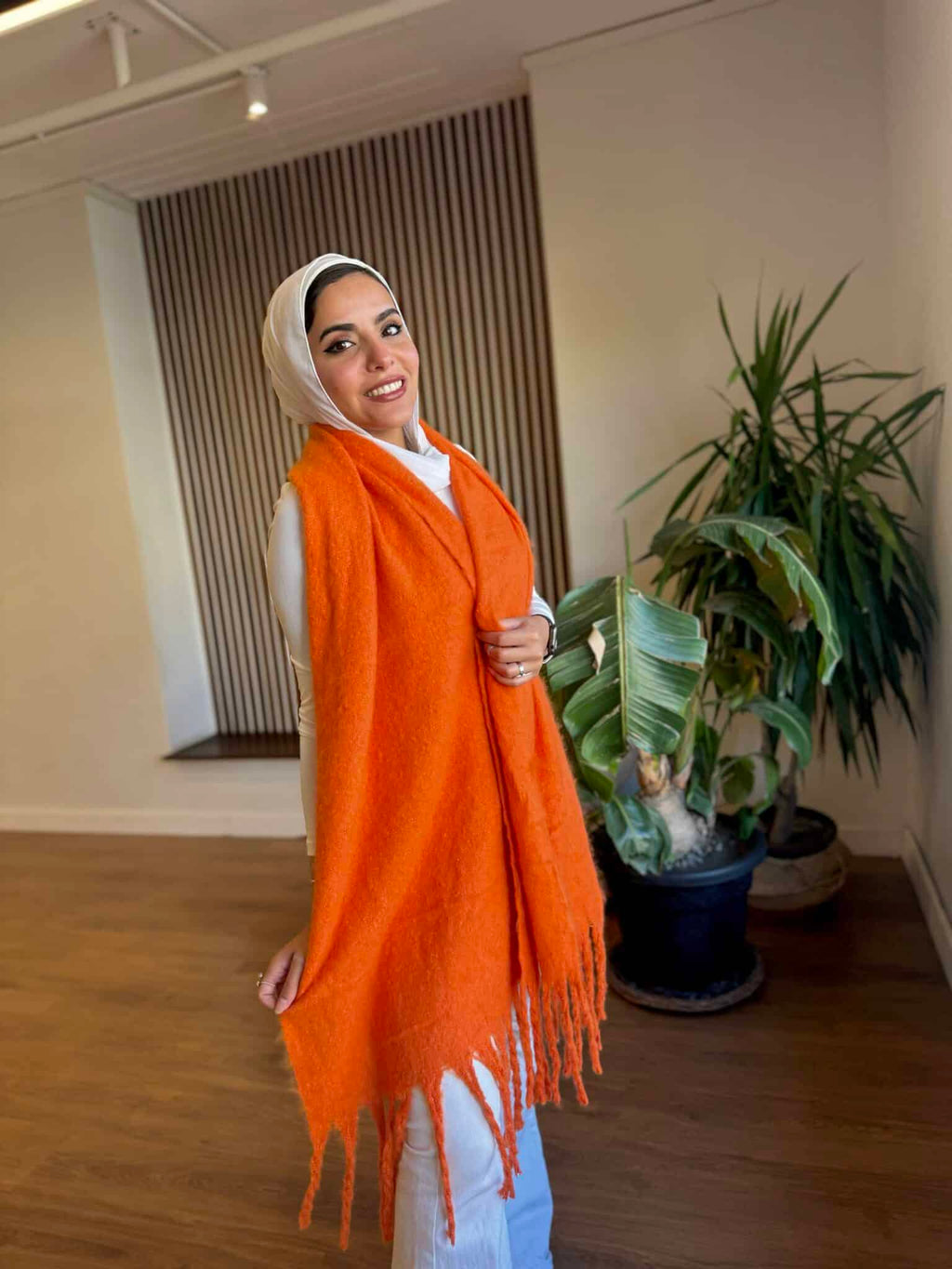 Orange Wool Scarf