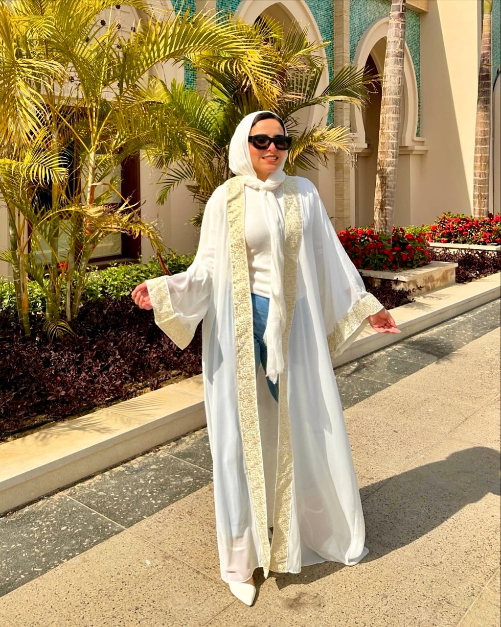 White chiffon kaftan