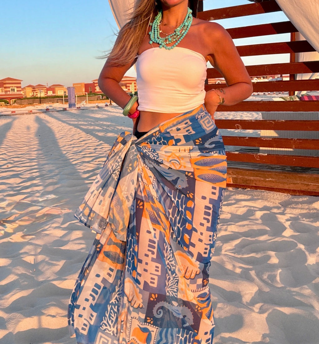 Blue & Yellow Lagoon Cover-Up