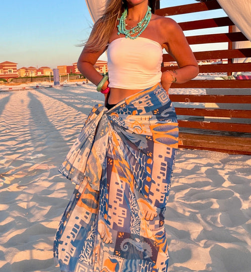 Blue & Yellow Lagoon Cover-Up