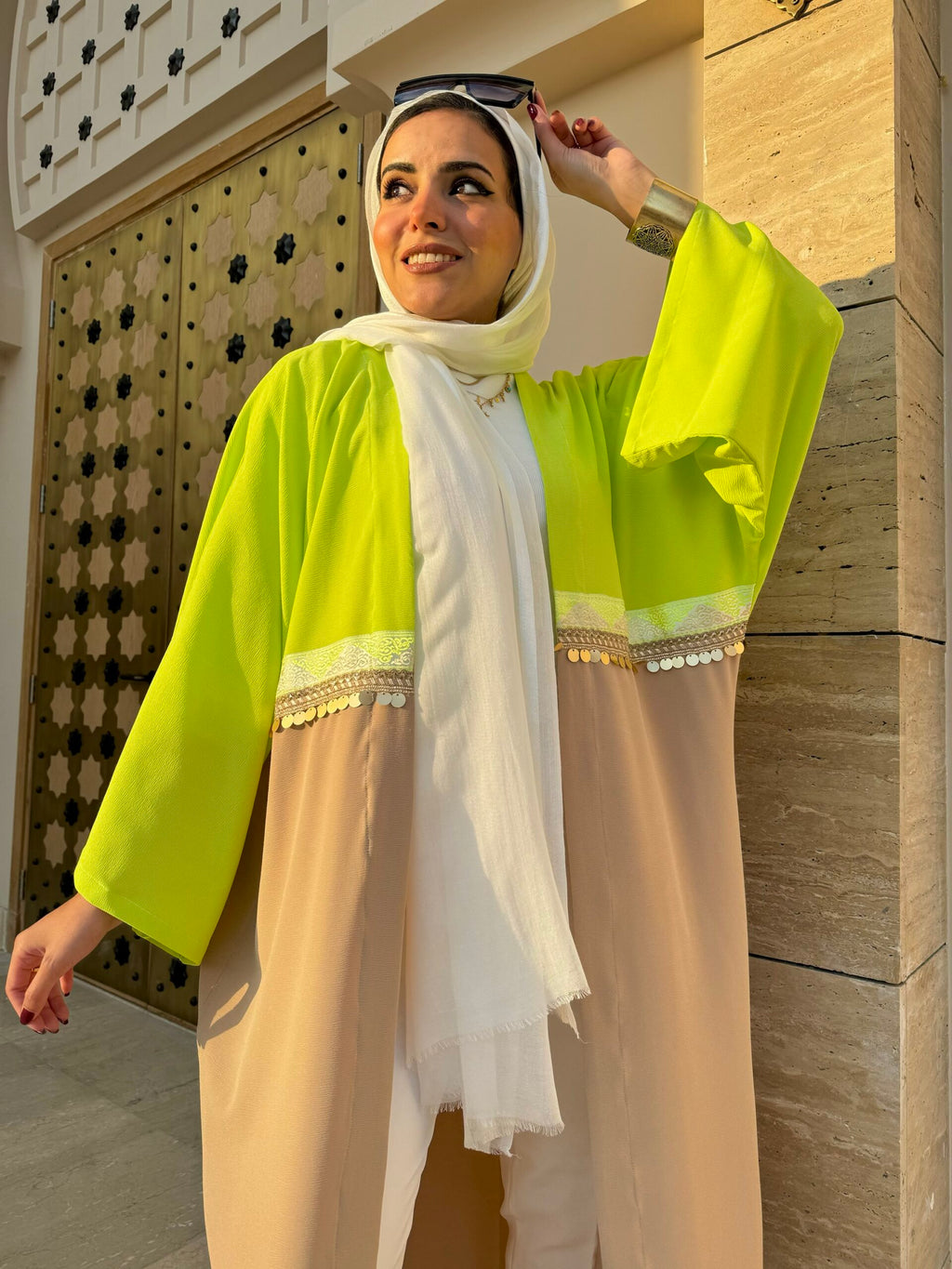 Lemon Mint X Beige Kaftan