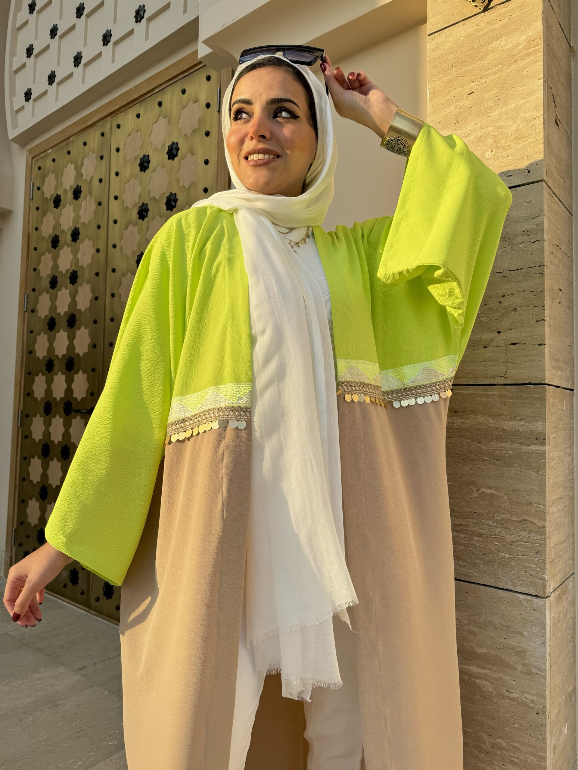 Lemon Mint X Beige Kaftan