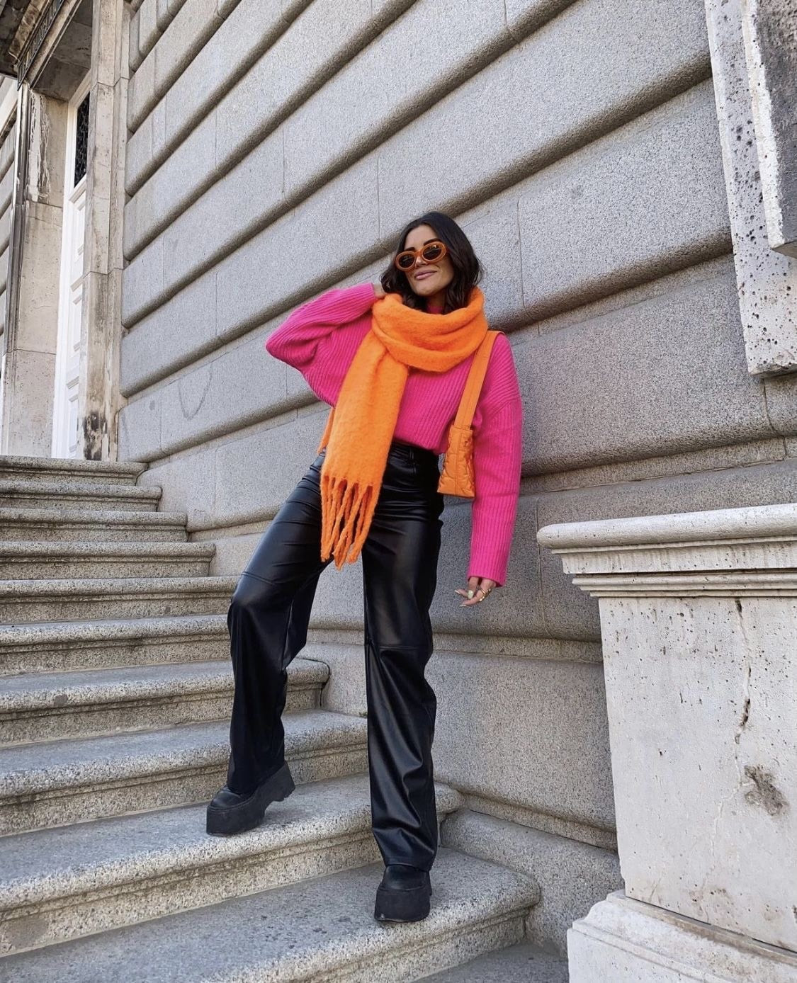 Orange Wool Scarf