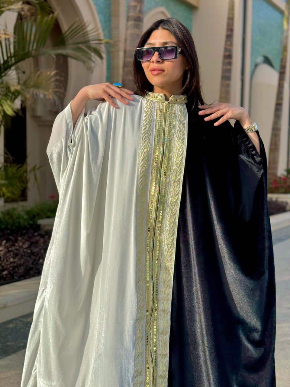 Black X white Kaftan