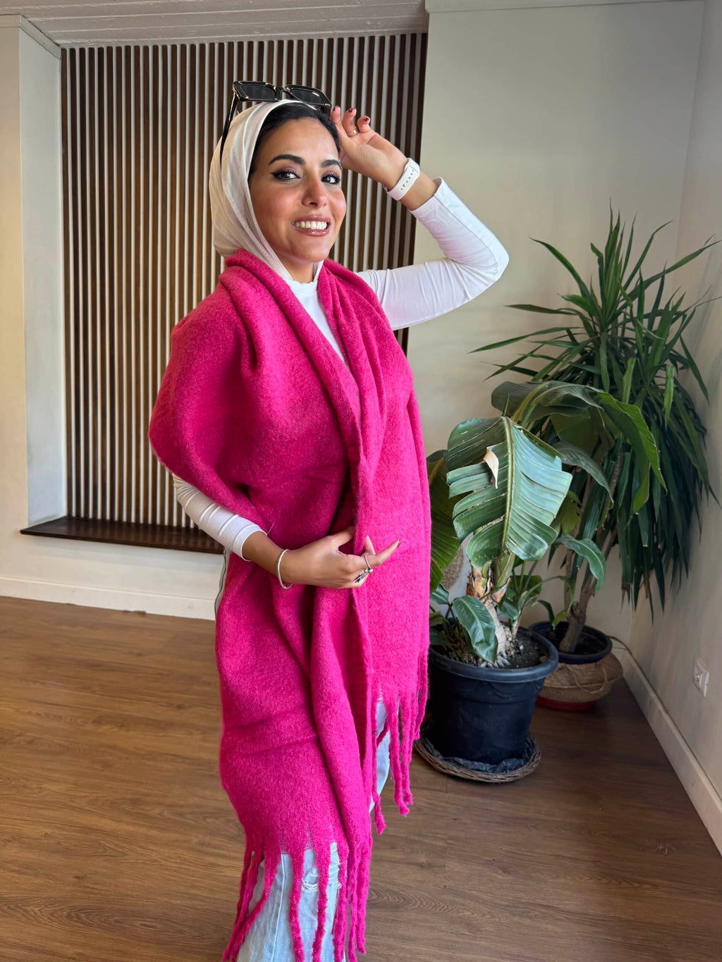 Fuchsia Wool Scarf