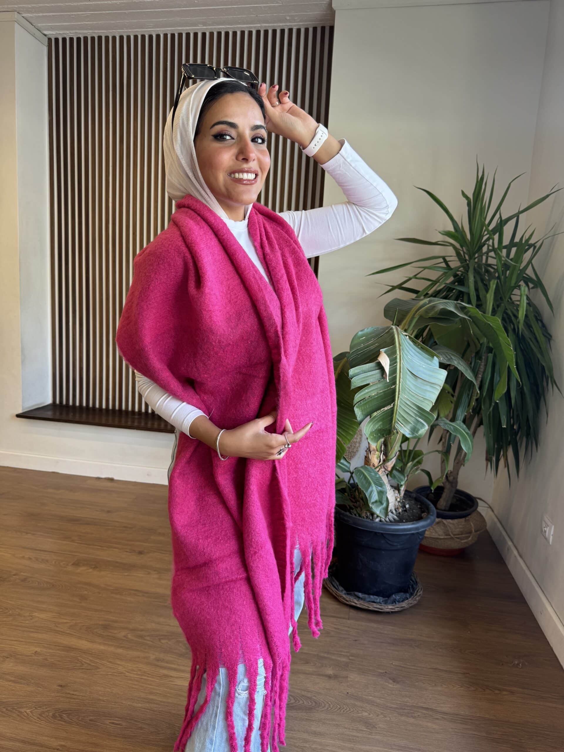 Fuchsia Wool Scarf