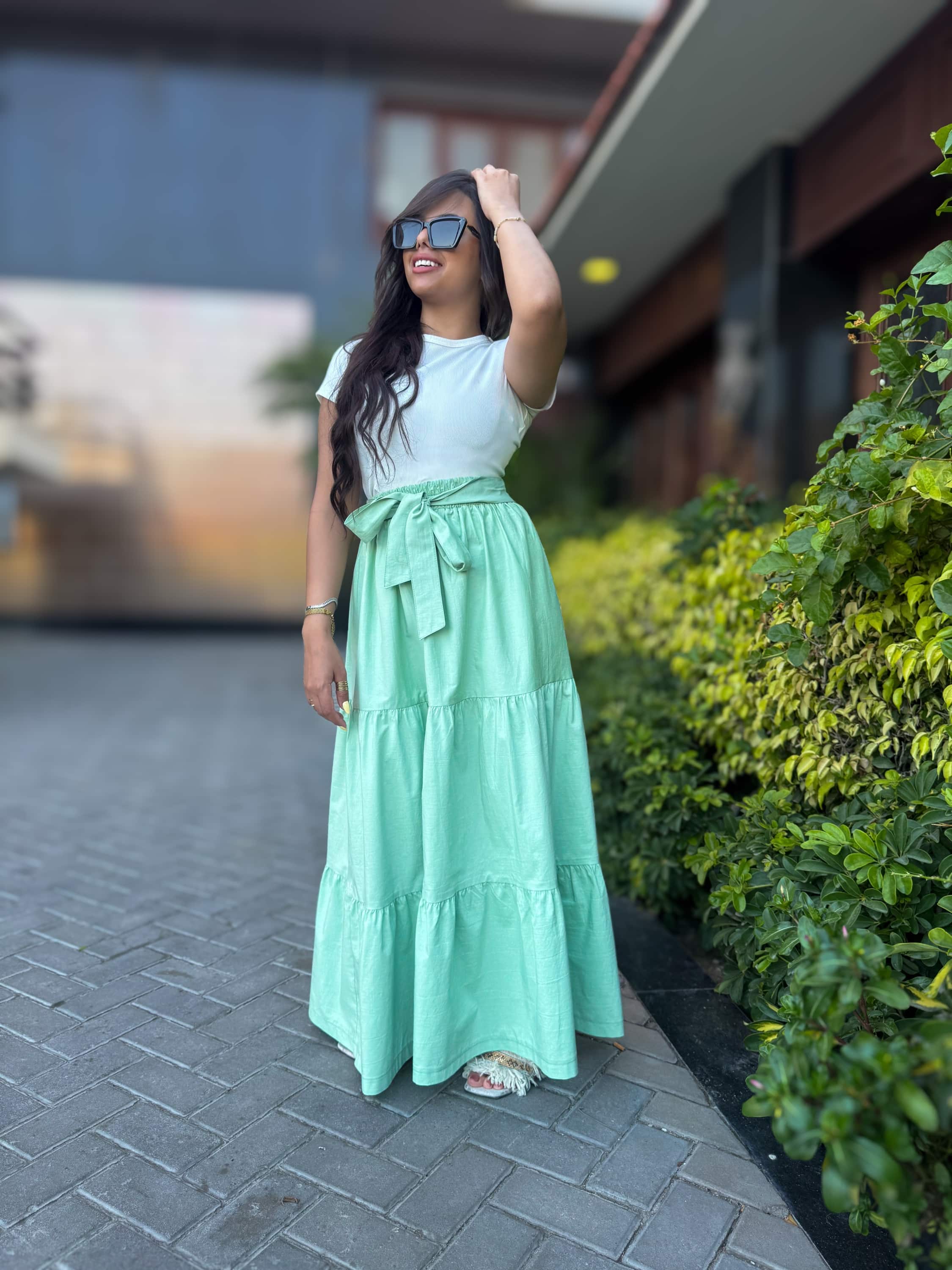 Pastel gabardine skirt