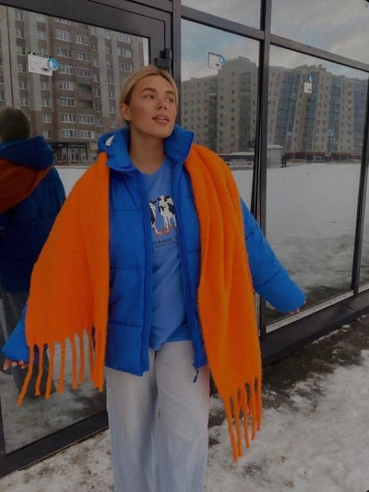 Orange Wool Scarf