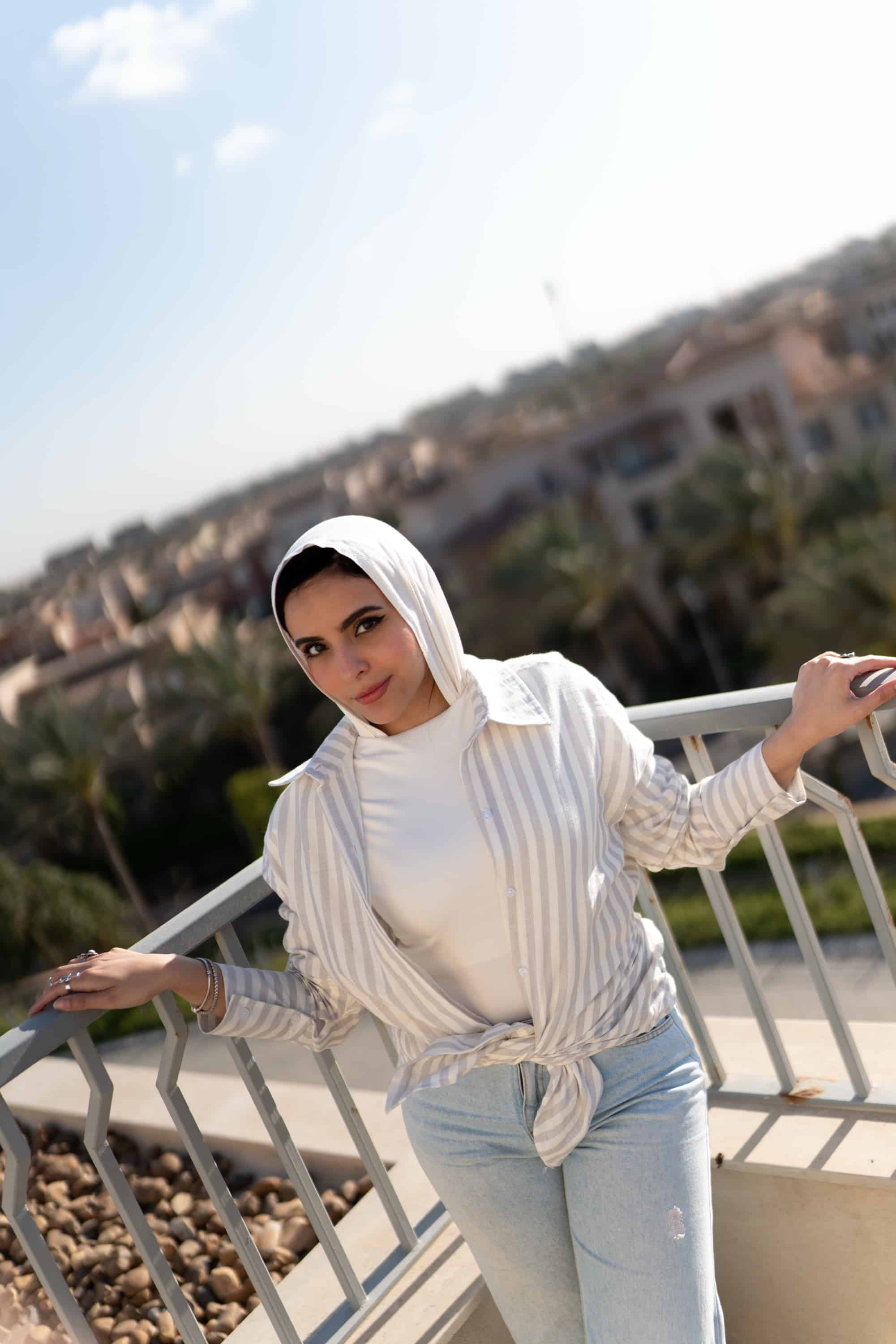 Strippy Oversize Tied Shirt