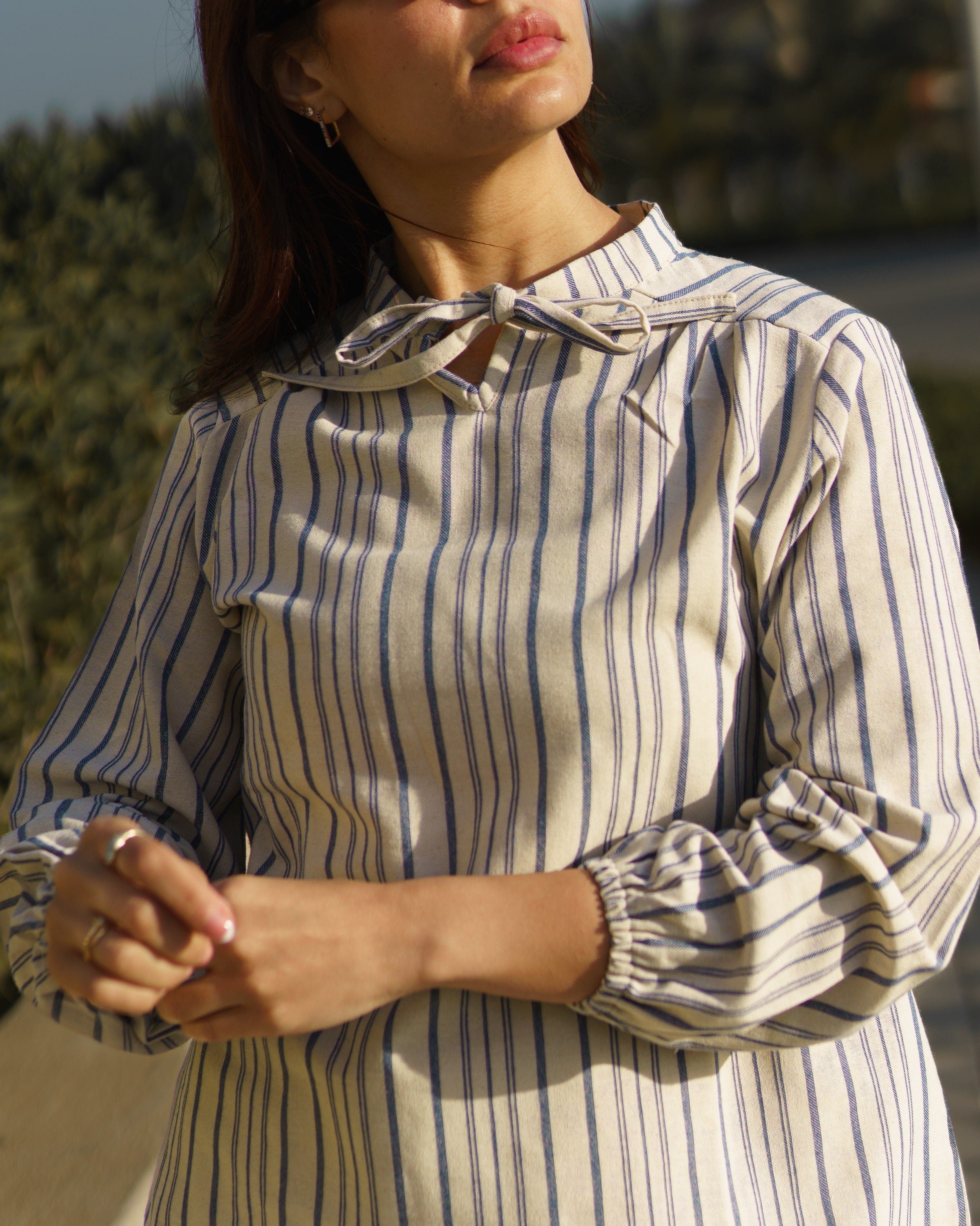 Bow Linen Blouse