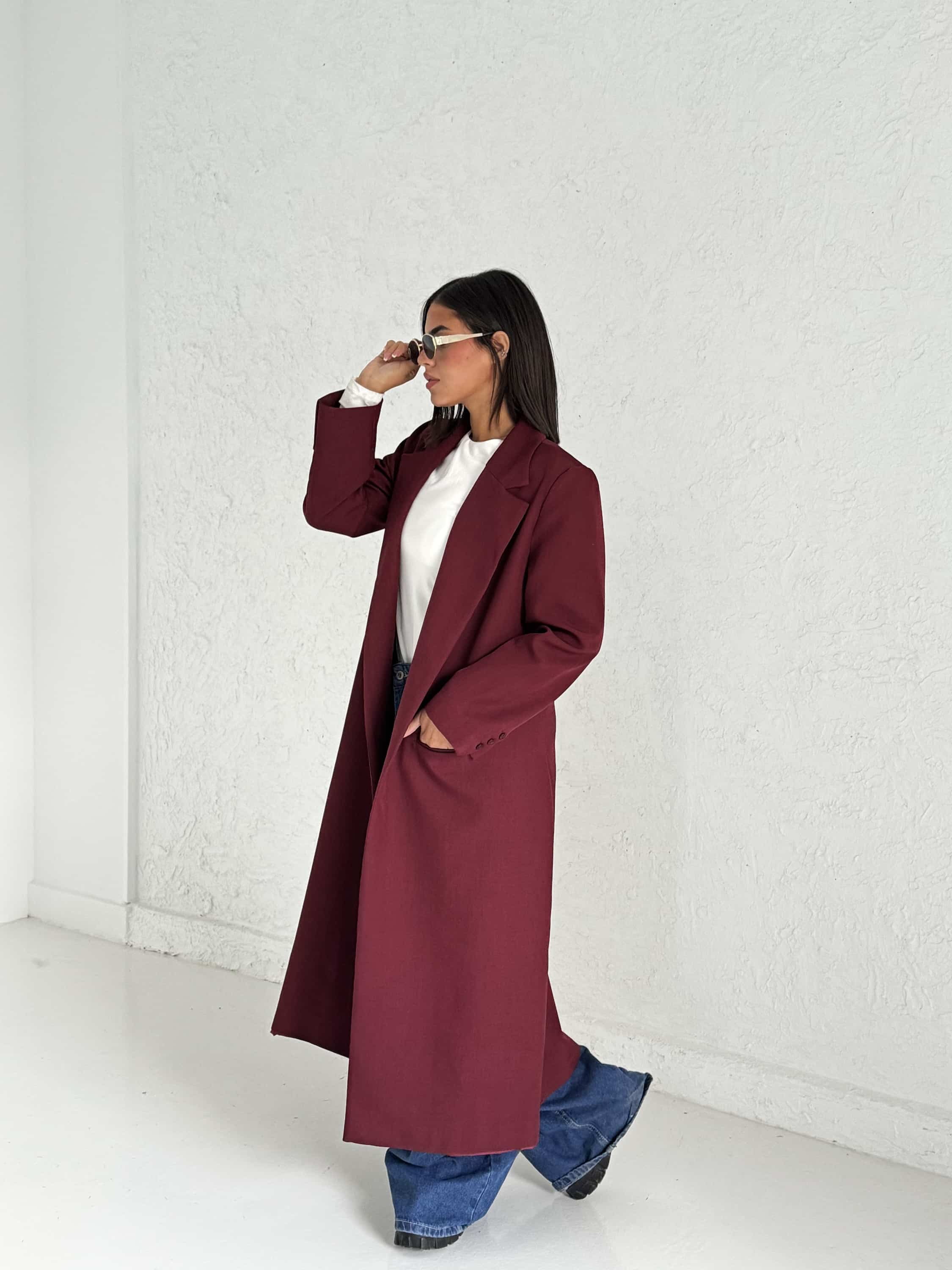 Long Coat Burgundy