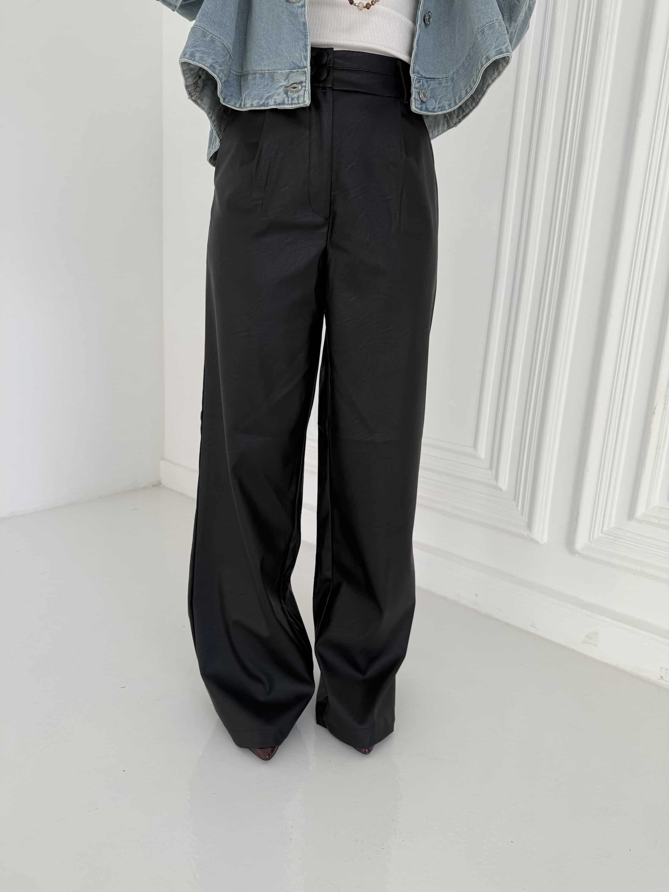 Leather wide leg Pants
