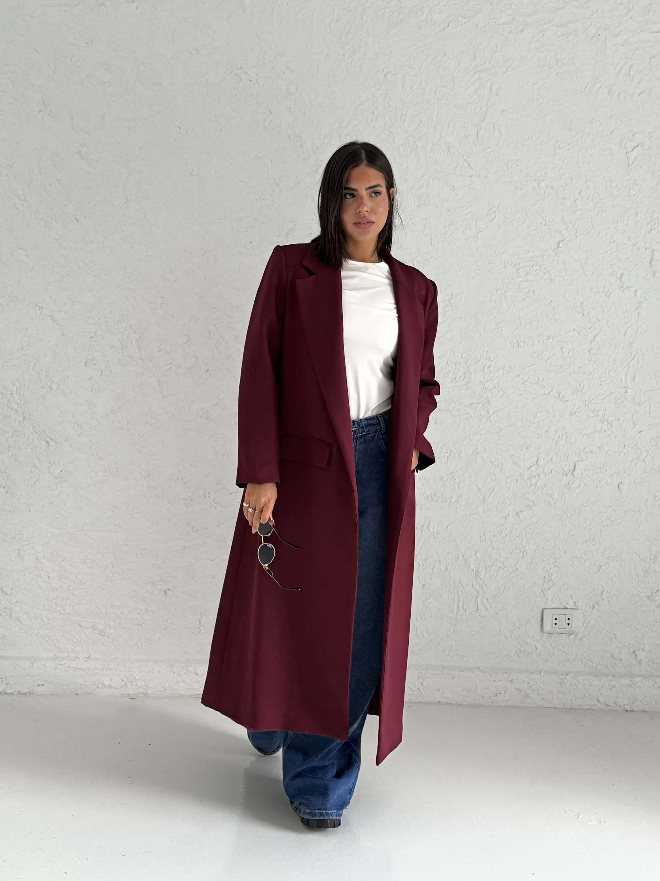 Long Coat Burgundy
