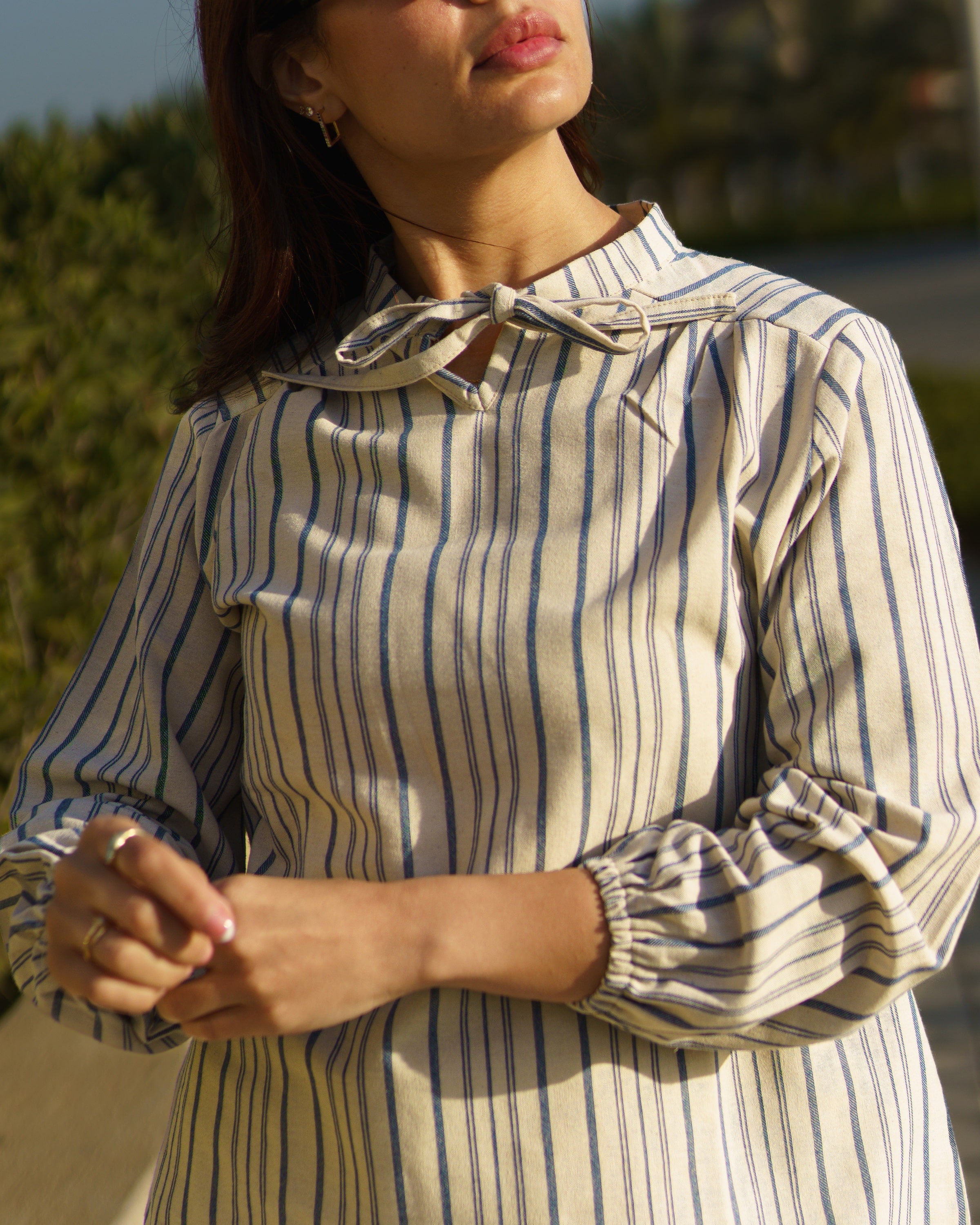 Bow Linen Blouse