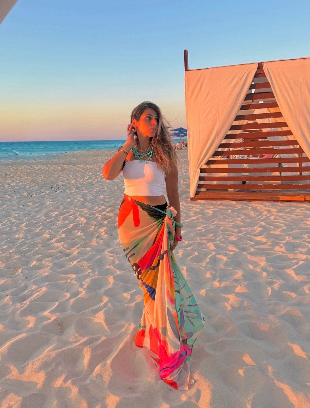 Orange Tropical Cover-Up