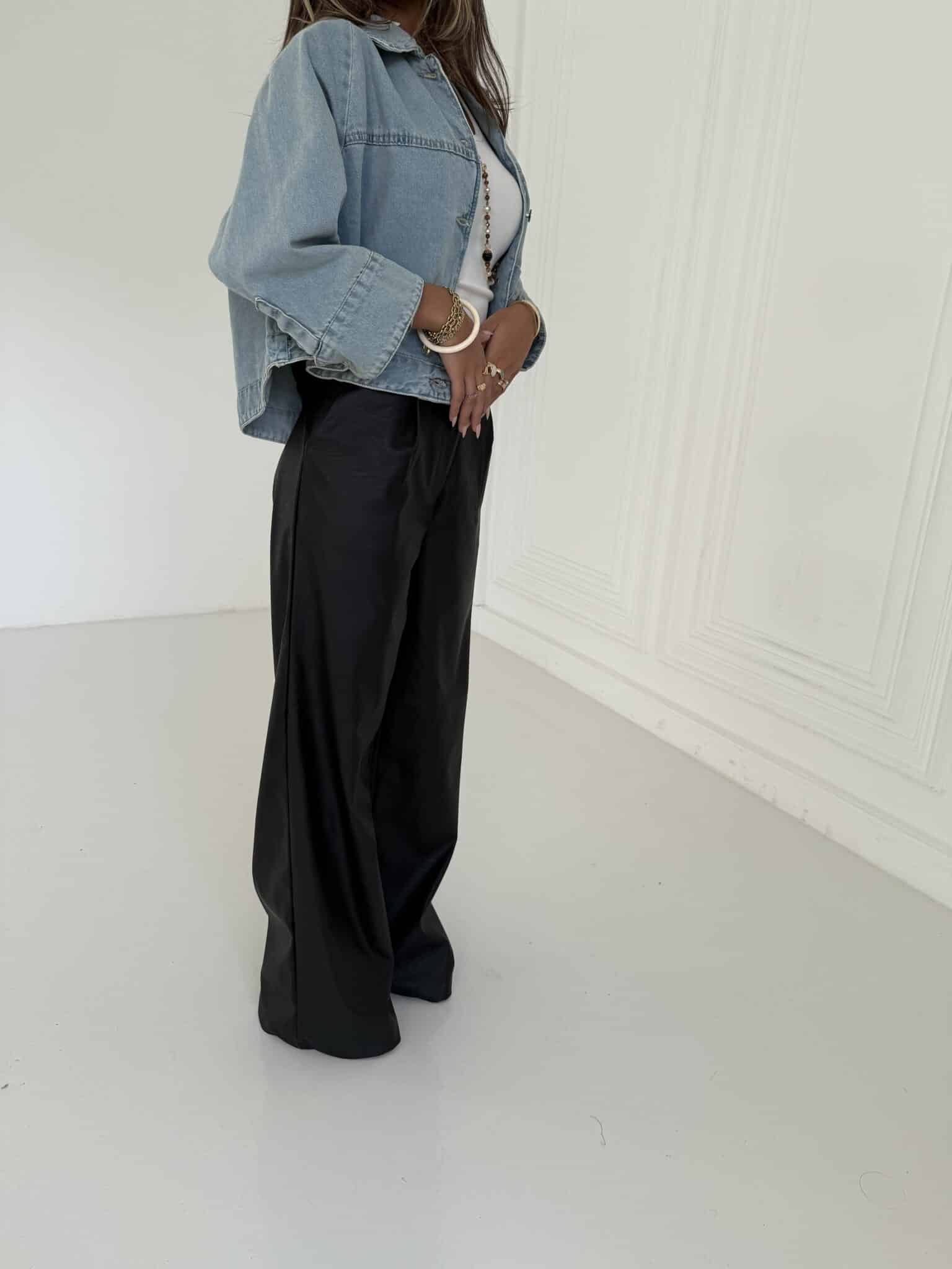 Leather wide leg Pants