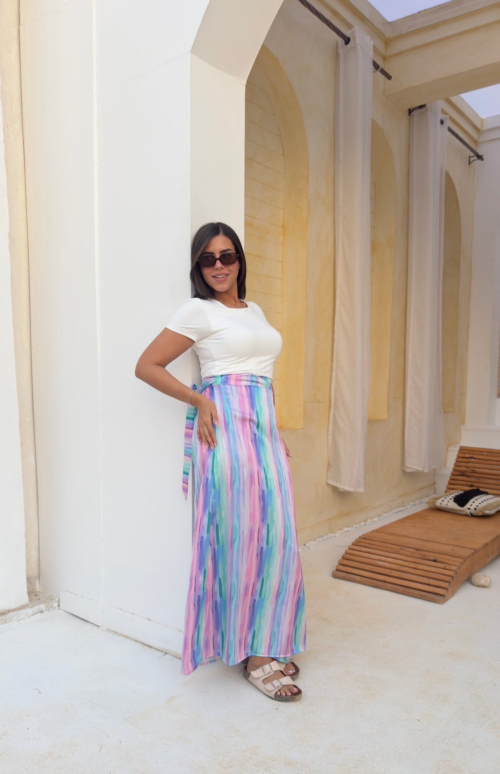 Candy Stripe Wrap Skirt